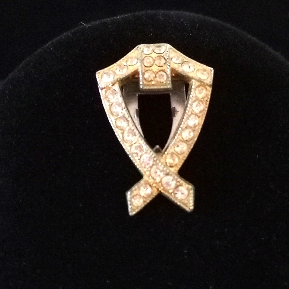 Vintage Rhinestone Scarf and Fur Clip - Picture 2 of 5